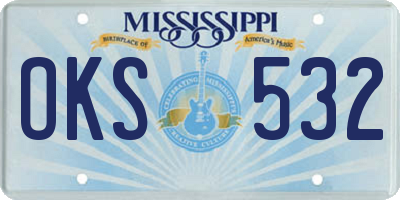 MS license plate OKS532