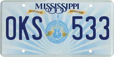 MS license plate OKS533