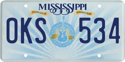 MS license plate OKS534