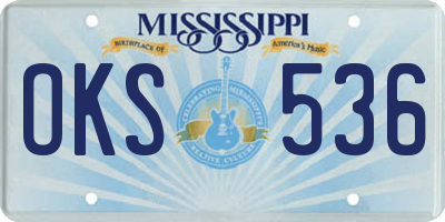 MS license plate OKS536