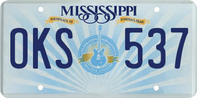 MS license plate OKS537