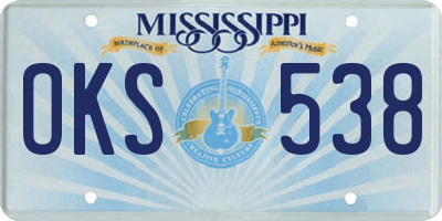 MS license plate OKS538