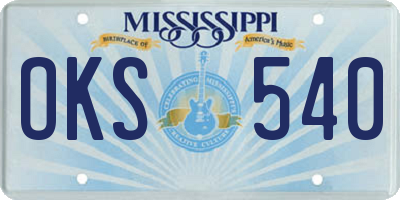MS license plate OKS540