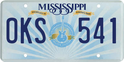 MS license plate OKS541