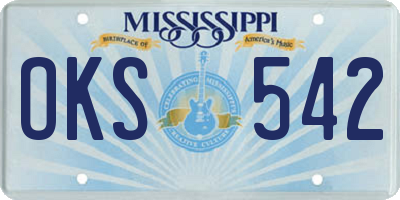 MS license plate OKS542