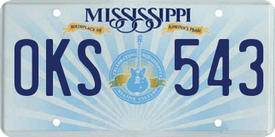 MS license plate OKS543