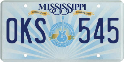 MS license plate OKS545