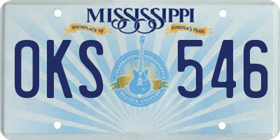 MS license plate OKS546