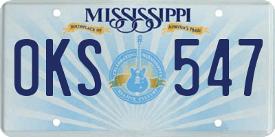 MS license plate OKS547