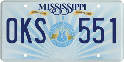 MS license plate OKS551