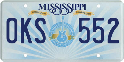 MS license plate OKS552