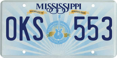 MS license plate OKS553