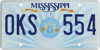 MS license plate OKS554