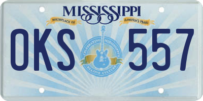 MS license plate OKS557