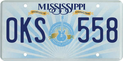 MS license plate OKS558