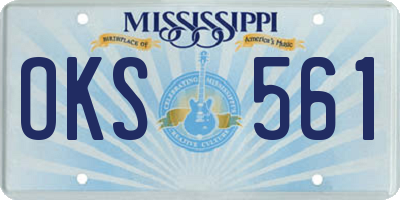 MS license plate OKS561