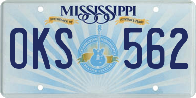MS license plate OKS562