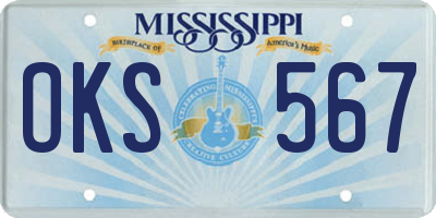 MS license plate OKS567
