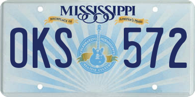 MS license plate OKS572