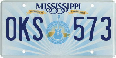 MS license plate OKS573