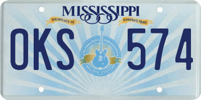 MS license plate OKS574