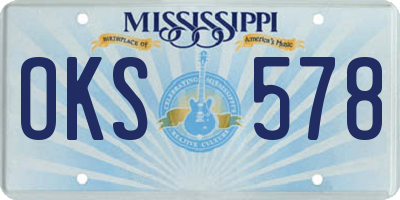MS license plate OKS578