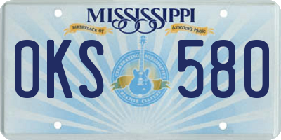 MS license plate OKS580