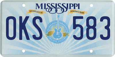 MS license plate OKS583