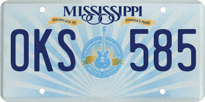 MS license plate OKS585
