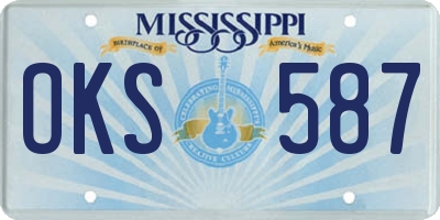 MS license plate OKS587
