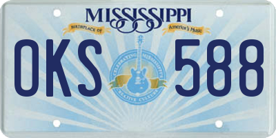 MS license plate OKS588