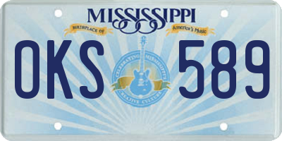 MS license plate OKS589