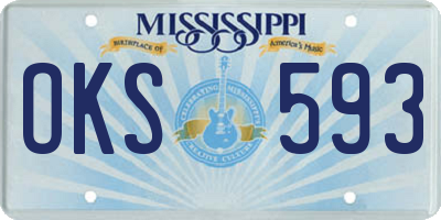 MS license plate OKS593