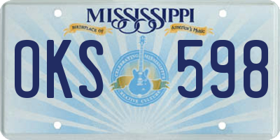 MS license plate OKS598