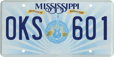 MS license plate OKS601