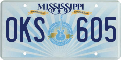 MS license plate OKS605