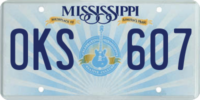 MS license plate OKS607