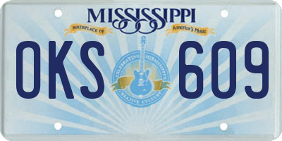 MS license plate OKS609