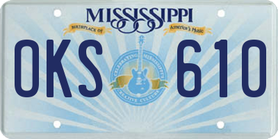 MS license plate OKS610