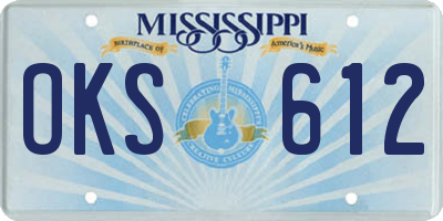 MS license plate OKS612