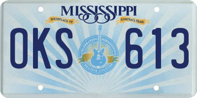 MS license plate OKS613