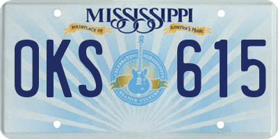 MS license plate OKS615