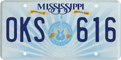MS license plate OKS616