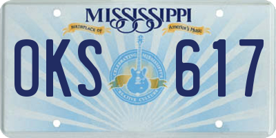 MS license plate OKS617