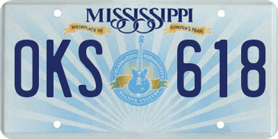 MS license plate OKS618