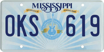 MS license plate OKS619