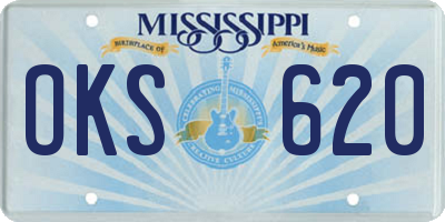 MS license plate OKS620