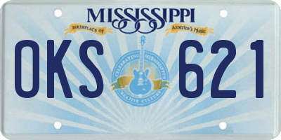 MS license plate OKS621