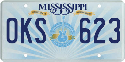 MS license plate OKS623