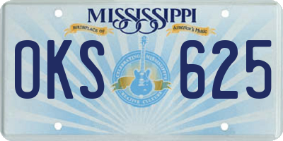 MS license plate OKS625